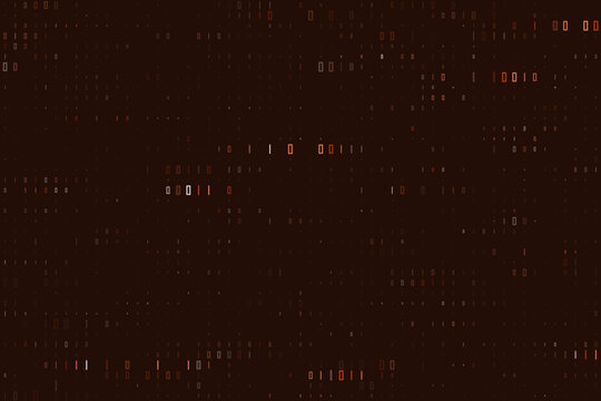 Abstract Binary Code Background with Glowing Orange Digital Data Stream for Cyber Security and Technology Concepts
