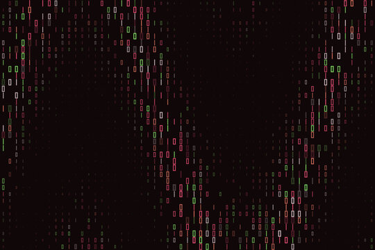 Abstract Binary Code Background with Digital Data Streams for Cybersecurity and Software Development Concepts
