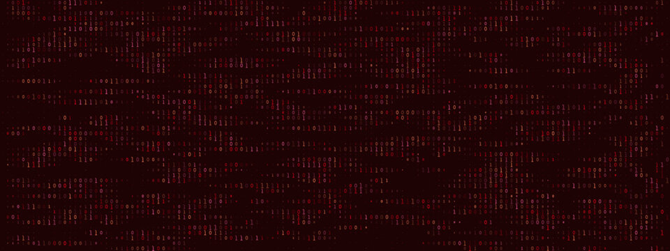 Dark Red Binary Code Background Digital Data Stream Abstract Technology Pattern for Cybersecurity and Programming Concepts
