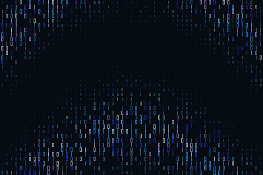 Abstract Binary Code Background with Digital Data Streams for Cybersecurity and Technology Software Concepts
