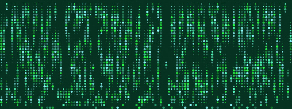 Digital Matrix Background with Green Data Streams and Binary Code Patterns for Cyber Security and Technology Concepts