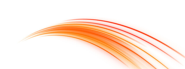 Obraz premium Dynamic glowing streaks move across a cyber highway with vibrant neon reflections. Motion blur enhances futuristic travel energy. PNG illustration.