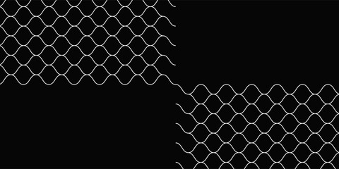 Fishing or soccer net. Repeated hexagon pattern. Black wired mesh texture isolated on white background.ilustrasion modern. © Haikal
