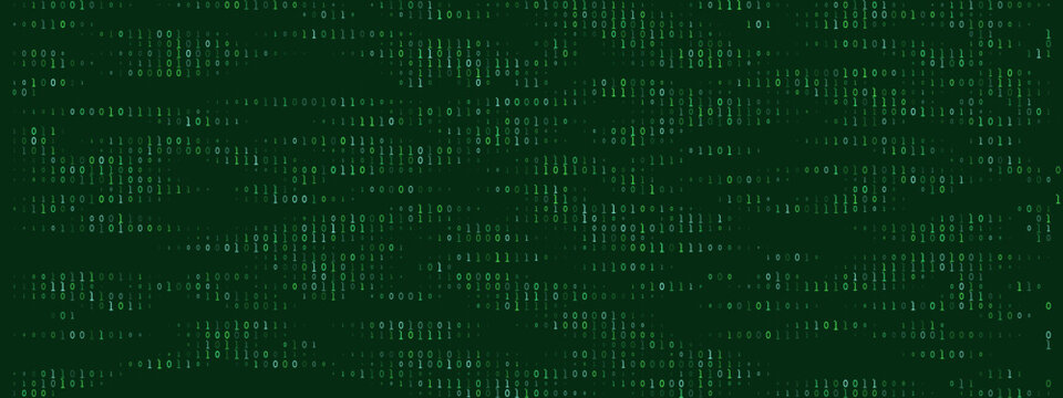 Green Binary Code Digital Background for Cybersecurity and Data Technology Concepts
