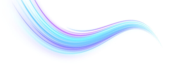 Fototapeta premium Glowing neon streams flow through a futuristic highway with cyan and magenta highlights. Motion blur creates dynamic speed effect. PNG illustration.
