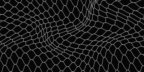 Fishing or soccer net. Repeated hexagon pattern. Black wired mesh texture isolated on white background.ilustrasion modern. © Haikal