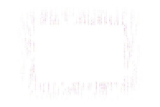Pink Binary Code Digital Frame Border Abstract Background for Technology Data Security and Cyber Concepts
