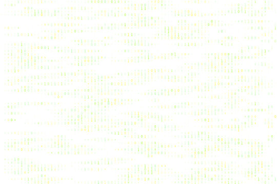 Abstract Binary Code Background with Green and Yellow Digital Data Stream for Technology and Programming Concepts