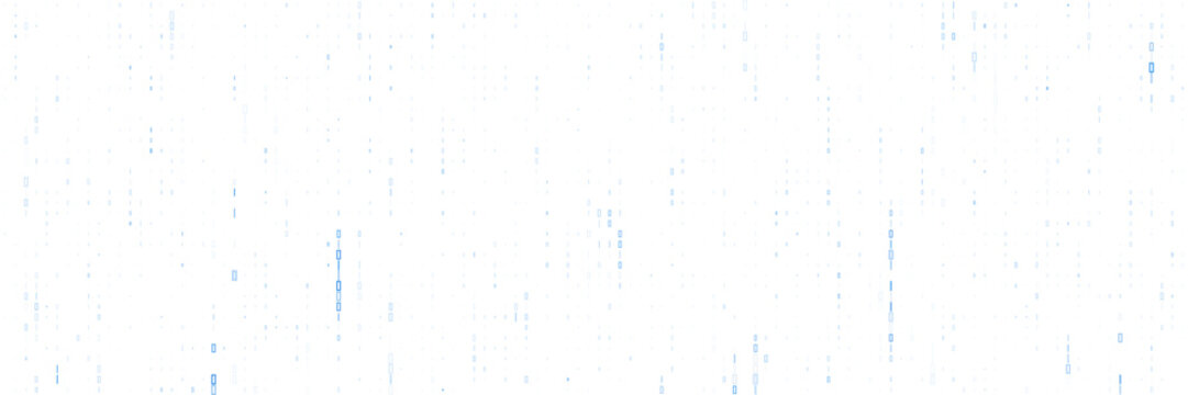 Digital Matrix Code Rain Background with Falling Blue Binary Data Streams for Cyber Security and Technology Concepts