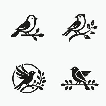 Birds on Branches Silhouette.