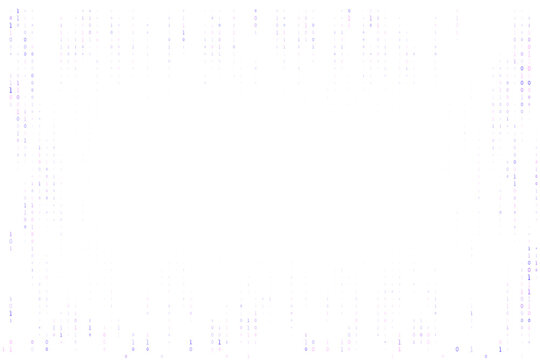 Binary Code Border Frame Abstract Background with Digital Data Stream Pattern for Technology and Cyber Security Concepts
