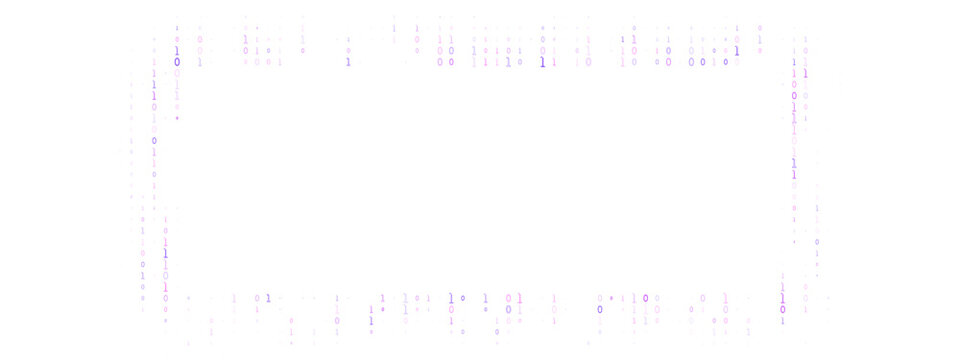 Binary Code Frame Background with Falling Digital Numbers for Technology Data Security and Cyber Concept Design