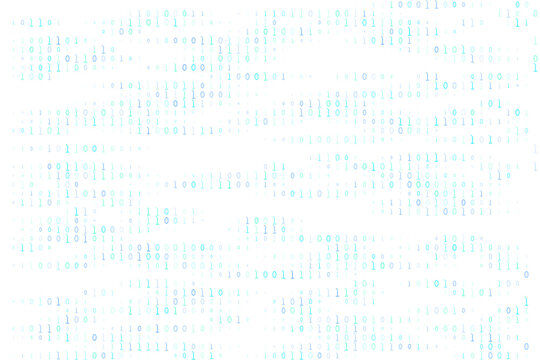 Abstract Binary Code Background with Digital Data Stream for Technology and Cybersecurity Concepts
