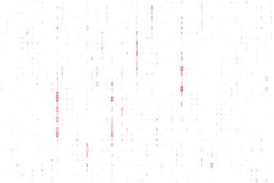 Abstract Digital Data Pattern with Red Rectangular Outlines on White Background for Technology and Software Design