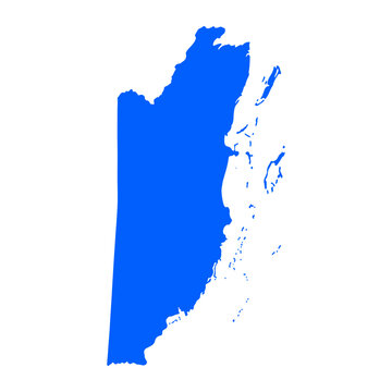Belize map silhouette. Map of the country's borders on a white background