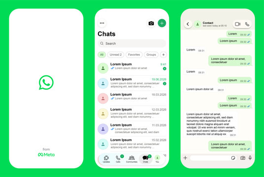 WhatsApp Meta UI Template 2026 Update. WhatsApp logo.