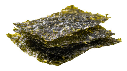Isolated roasted seaweed snacks arranged in a delicious stack, crispy healthy Asian food. © Aoife