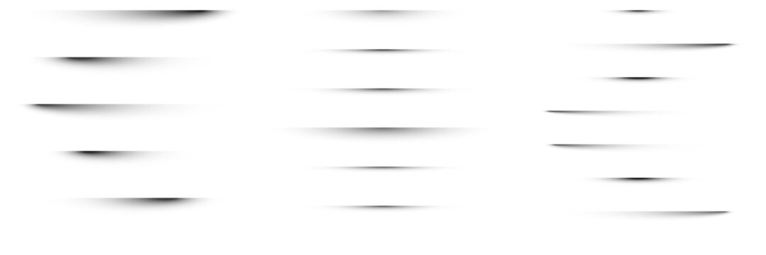 Set of Realistic Soft Drop Shadows for Web Design and UI Elements Isolated on White Background