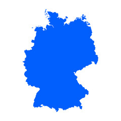Obraz premium Germany map silhouette. Map of the country's borders on a white background