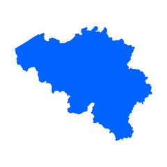 Obraz premium Belgium map silhouette. Map of the country's borders on a white background