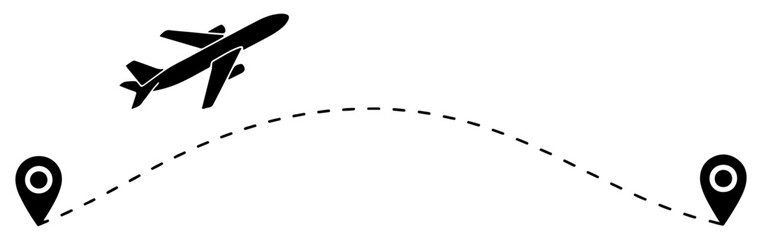 travel route plane path icon vector © Bulbuli Icon Studio
