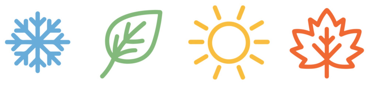 four seasons weather icon set