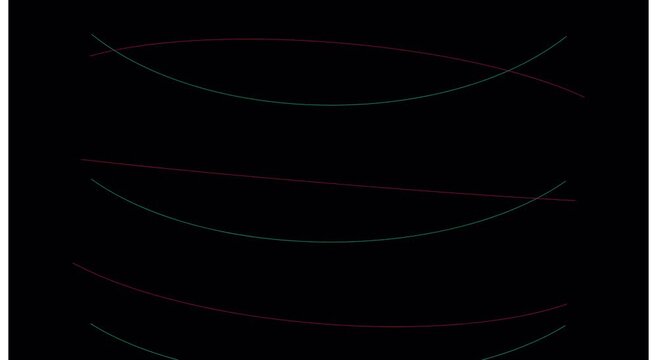Minimalist abstract animation background, with intersecting neon, curves and lines