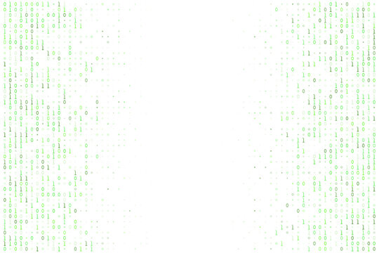 Green Binary Code Background with Central Copy Space for Technology Data Concepts and Digital Security Themes