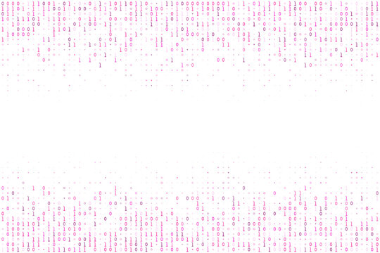 Pink Binary Code Background with Central Copy Space for Technology and Data Science Concepts