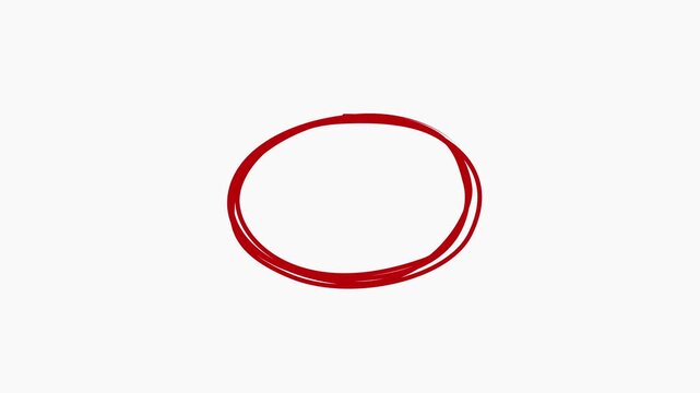 Focus on the target with this dynamic red hand-drawn circle and arrow animation, perfect for highlighting key details in your edits. path animation with hand draw.