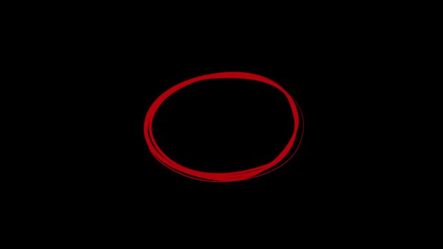 Focus on the target with this dynamic red hand-drawn circle and arrow animation, perfect for highlighting key details in your edits. path animation with hand draw.