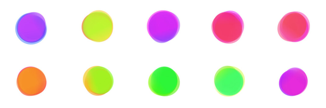 Set of Abstract Colorful Gradient Blob Shapes for Modern Graphic Design Elements and Creative Backgrounds