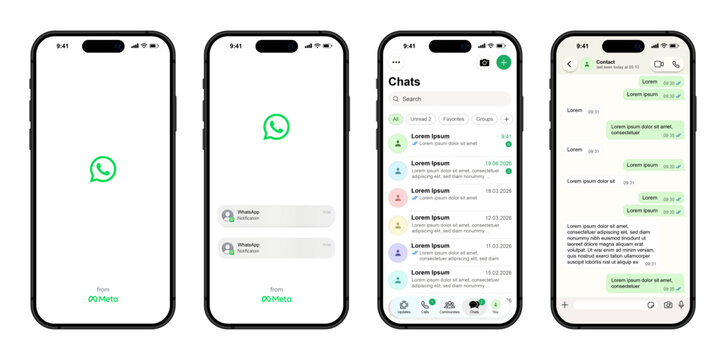 WhatsApp Meta UI Template 2026 Update. WhatsApp logo.