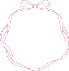 Fototapeta premium Bow Frame With Wavy Ribbon Line Art