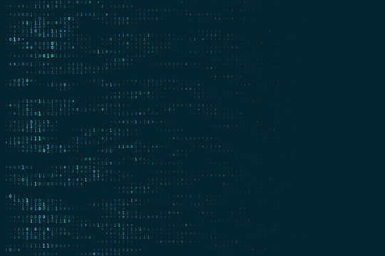 Abstract Binary Code Background with Digital Data Streams for Cybersecurity and Software Development Concepts