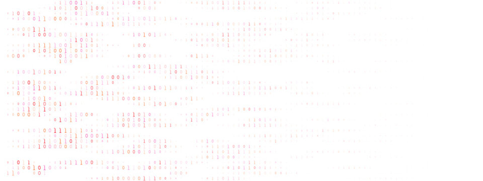 Abstract Binary Code Background with Red and Grey Digital Data Stream for Cybersecurity and Technology Concepts