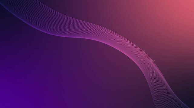 Flowing wave lines background animation, Elegant flowing curved lines forming a smooth wave animated