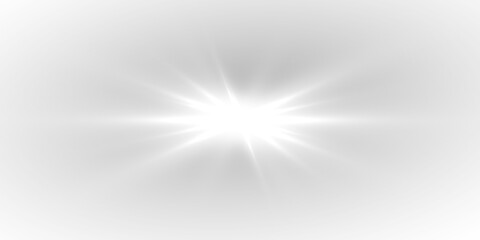 White sunlight with realistic lens reflections and glowing transparent texture. Natural light effect for creative designs in PNG format. © Freesstock