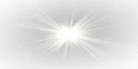 Bright shining star with long radiant beams and smooth glowing halo around it. Transparent magical sparkle illustration saved as premium PNG. © Freesstock