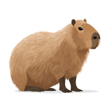 Capybara, rendered in a minimalist 2D flat vector icon style against a pure white backdrop