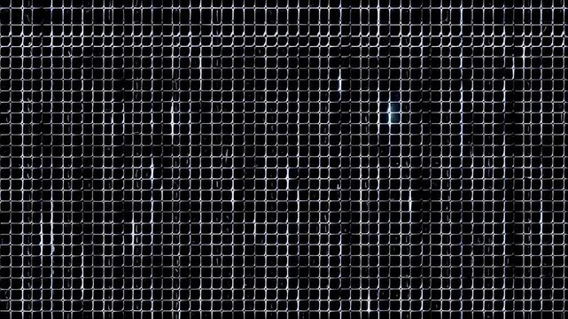 Abstract led light patterns shifting in dynamic grid display