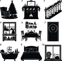 Obraz premium Christmas Icons Vector Set