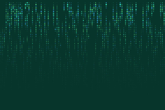 Abstract Digital Rain Background with Glowing Data Stream Particles for Technology and Cyber Security Concepts