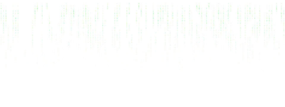 Digital Matrix Rain Background with Falling Green Binary Code Data Stream for Cyber Security and Technology Concepts