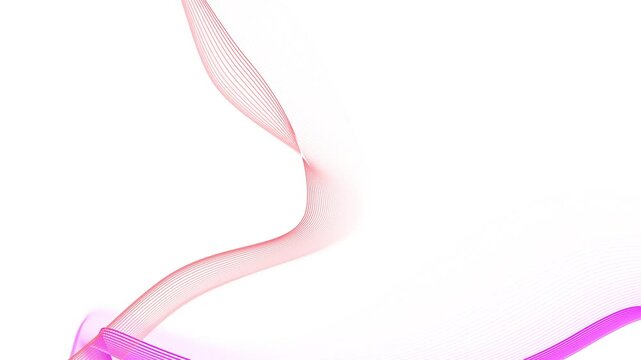 Abstract shape wave lines background animation, Abstract background with flowing multicolored wave lines at top and bottom
