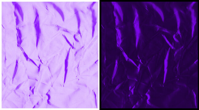 Purple crumpled paper texture background, wrinkled violet foil surface, abstract creased lavender paper sheet, textured lilac backdrop for graphic design