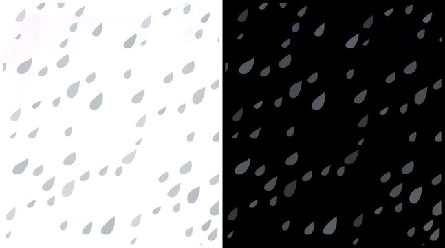 Minimalist rain drop pattern on split background, monochrome water droplets texture, simple weather icon illustration for graphic design and wallpaper
