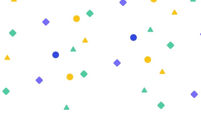 Colorful Floating Geometric Shapes Abstract Motion Background Animation