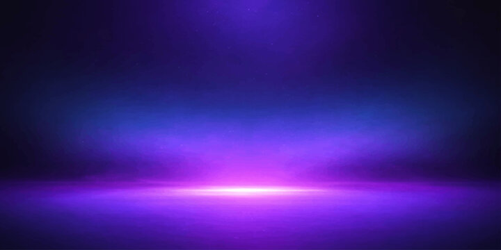 A futuristic, abstract scene bathed in electric purple and deep blue hues, with a radiant beam of light illuminating the foreground, creating a dramatic and atmospheric ambiance.
