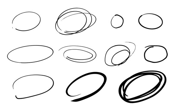 手書きの丸つけセット　黒